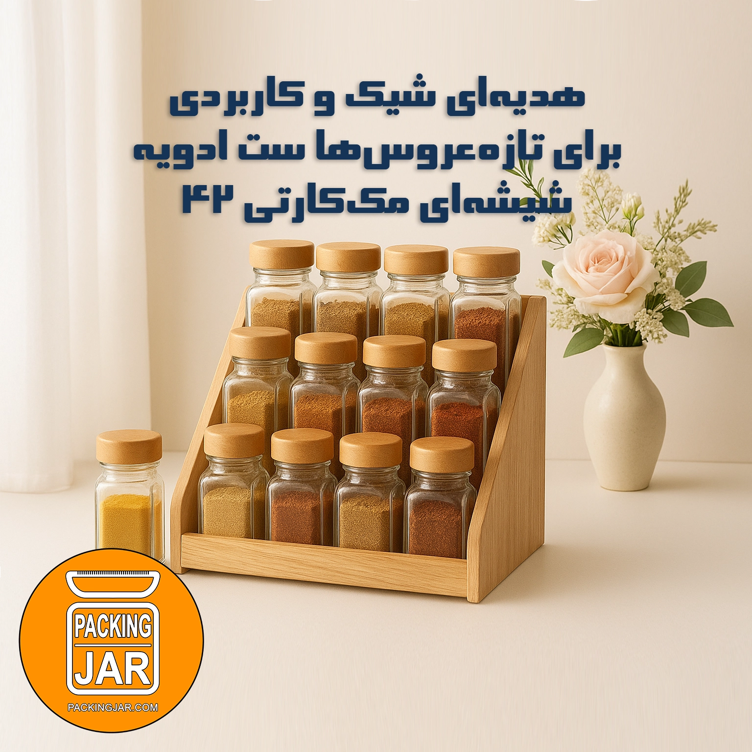 هدیهای شیک و کاربردی برای تازهعروسها: ست ادویه شیشهای مککارتی ۴۲