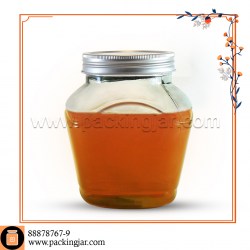جار شیشه ای شکلاتی درب کانتینری سایز 1