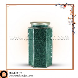 جار شیشه ای شش ضلعی سایز 2 