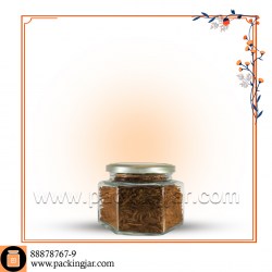 جار شیشه ای شش ضلعی سایز 4