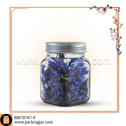 جار شیشه ای چهارگوش کتیبه درب کانتینری سایز 4