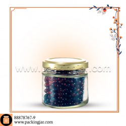 جار شیشه ای مدل خاویاری درب58  سایز 1