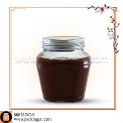 جار شیشه ای شکلاتی درب کانتینری سایز 2