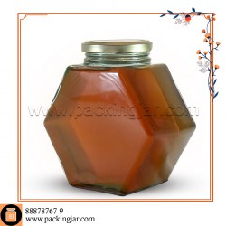 جار شیشه ای شش گوش کتابی سایز 1