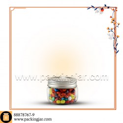 جار شیشه ای استوانه ای کانتینری آرم دار درب 68سایز 5